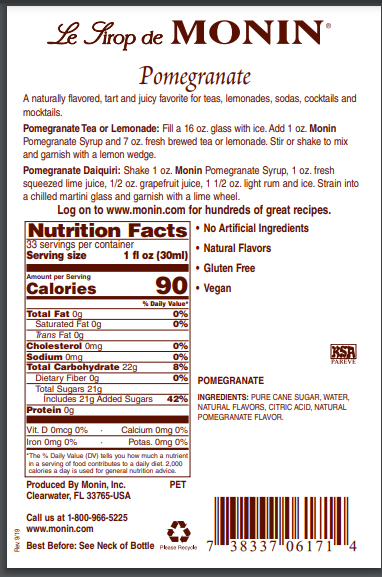 Monin Pomegranate Syrup