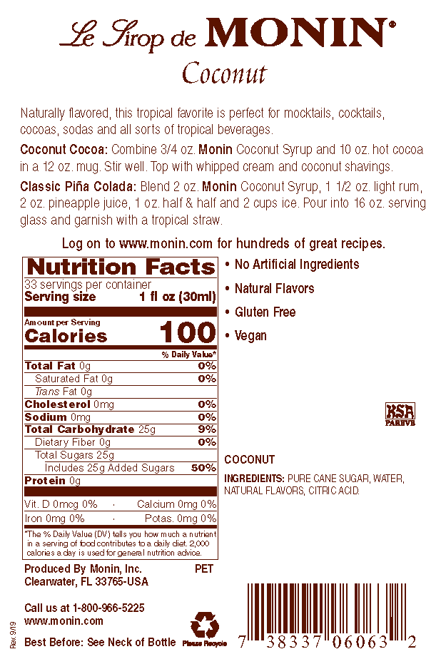 Monin Coconut Syrup