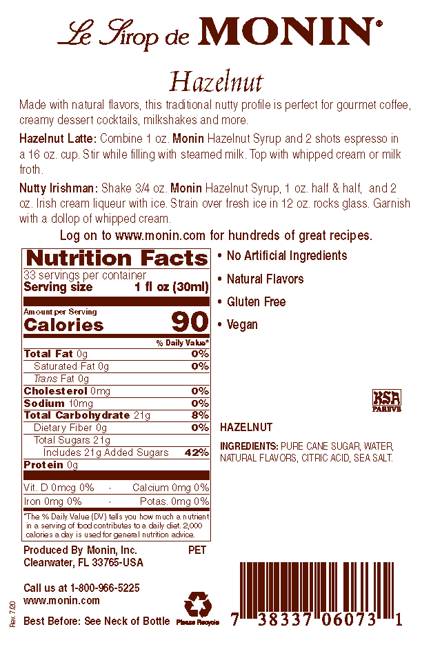 Monin Hazelnut Syrup