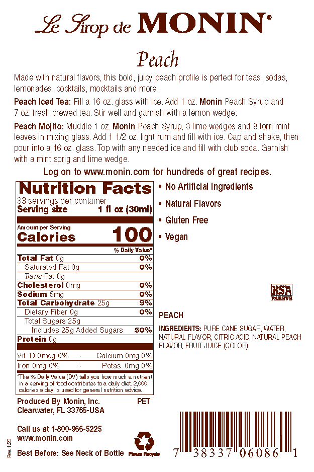 Monin Peach Syrup