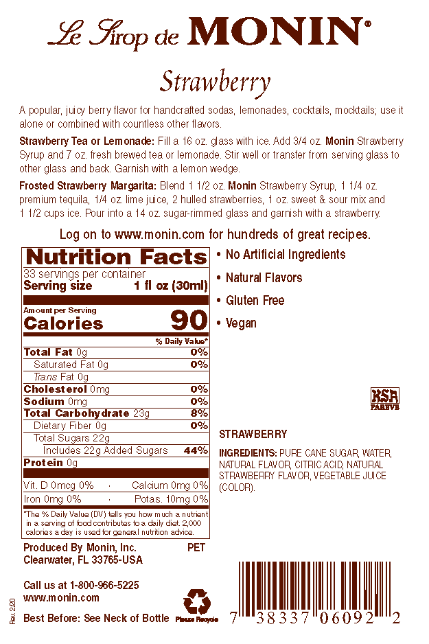 Monin Strawberry Syrup