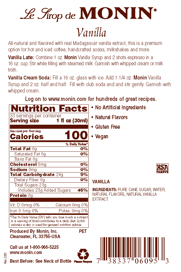 Monin Vanilla Syrup