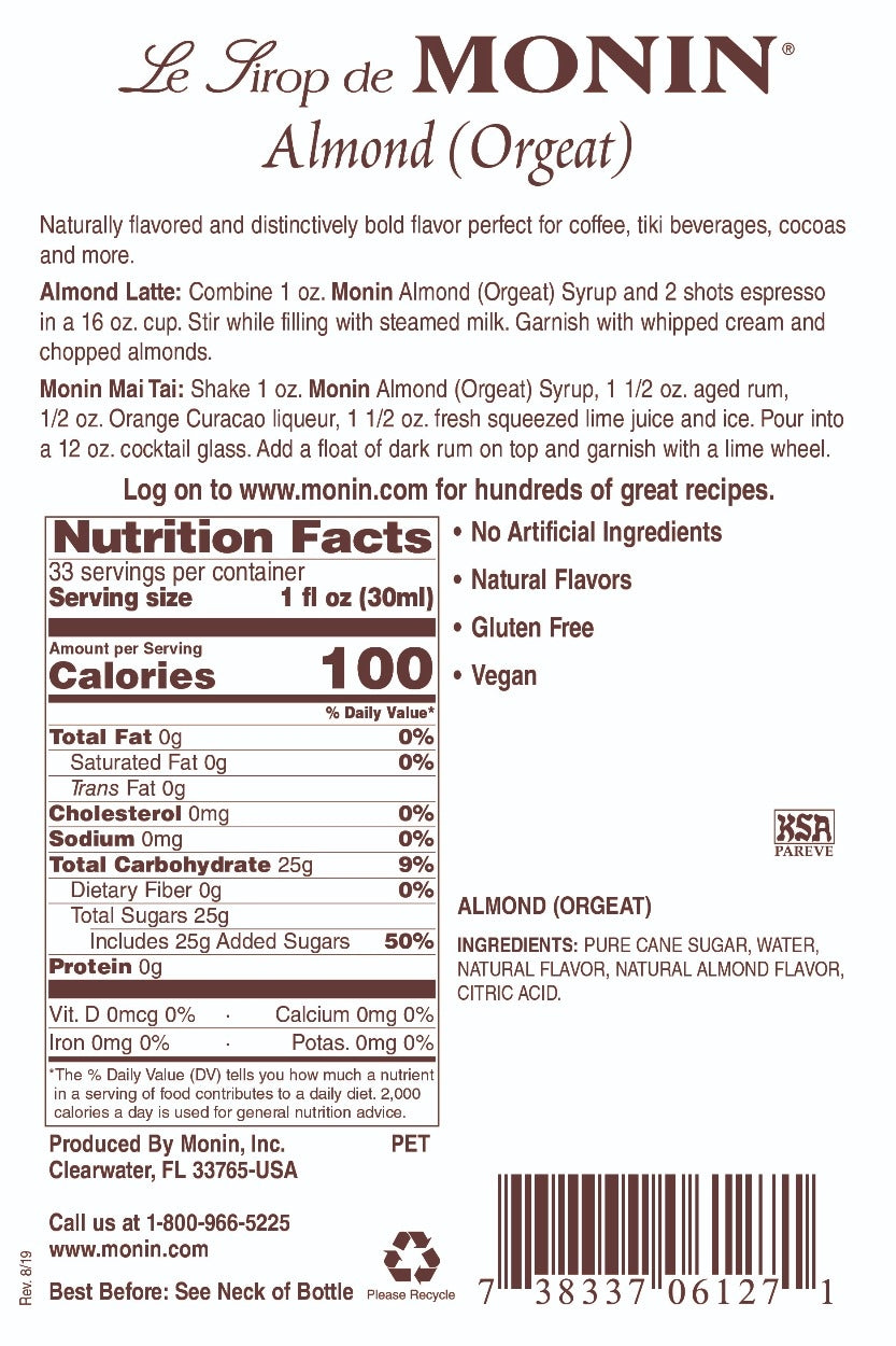 Monin Almond (Orgeat) Syrup