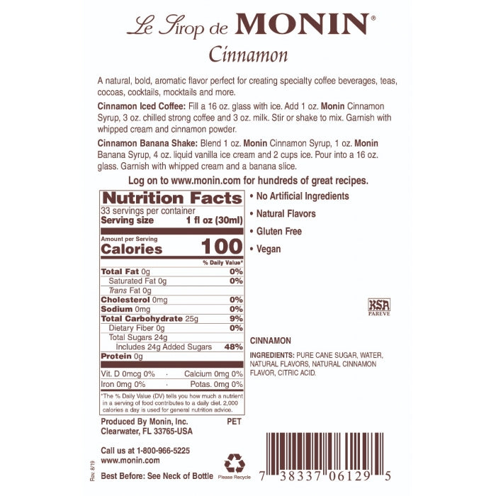 Monin Cinnamon Syrup